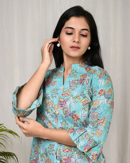 Stunning Kurta and Pant Set For Women Morning Glory Color