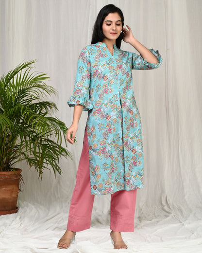 Stunning Kurta and Pant Set For Women Morning Glory Color