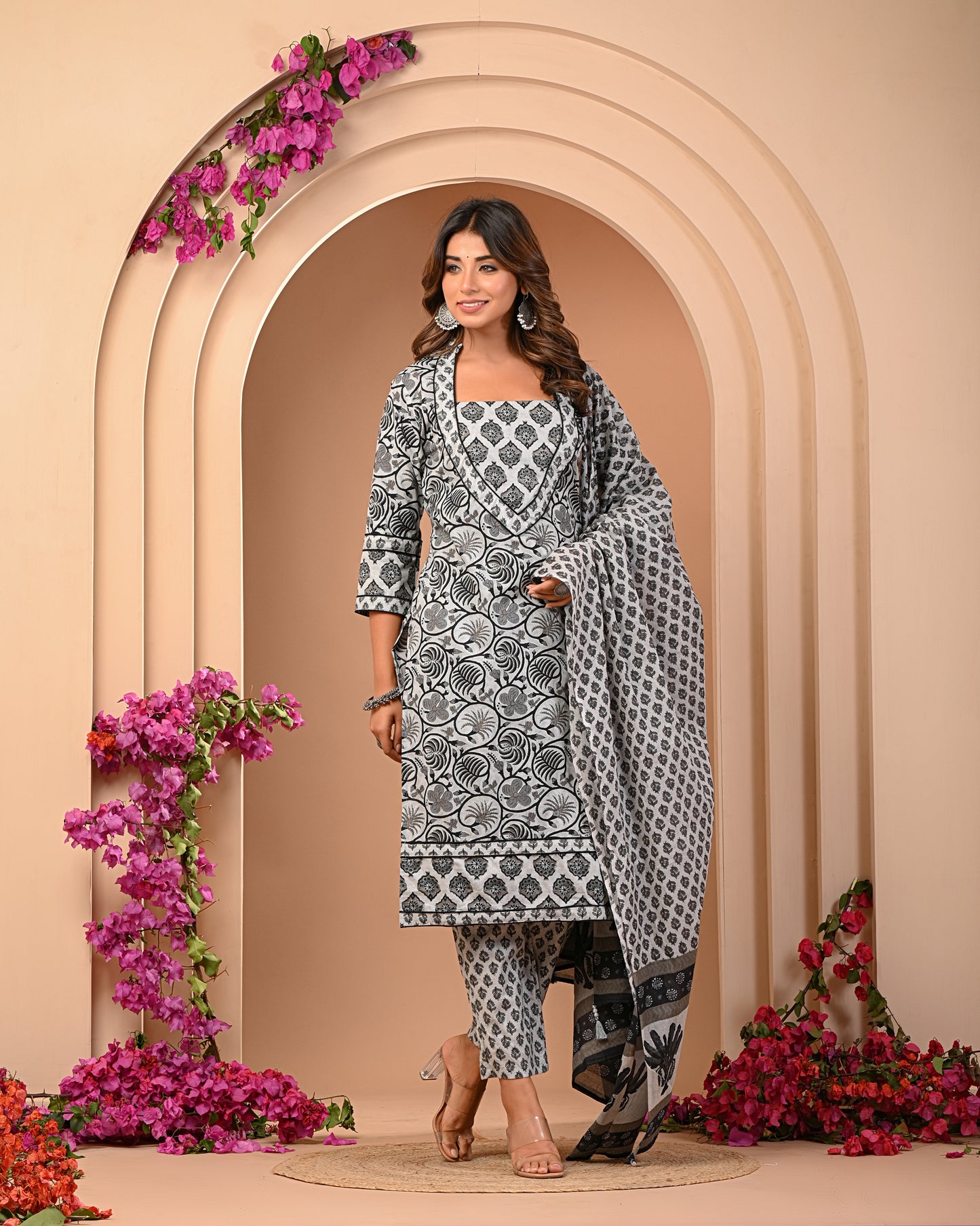 Stunning Kurta and Pant Set with Dupatta For Women Cotton Seed